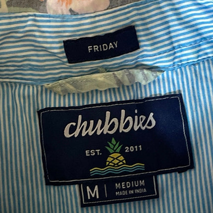 Chubbies Resort Wear Friday Tropical Collared Short Sleeve Button Up Shirt Top M