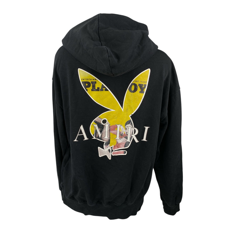 Amiri x Playboy Women's Black Hoodie Hooded Long Sleeve Sweatshirt Top One Size