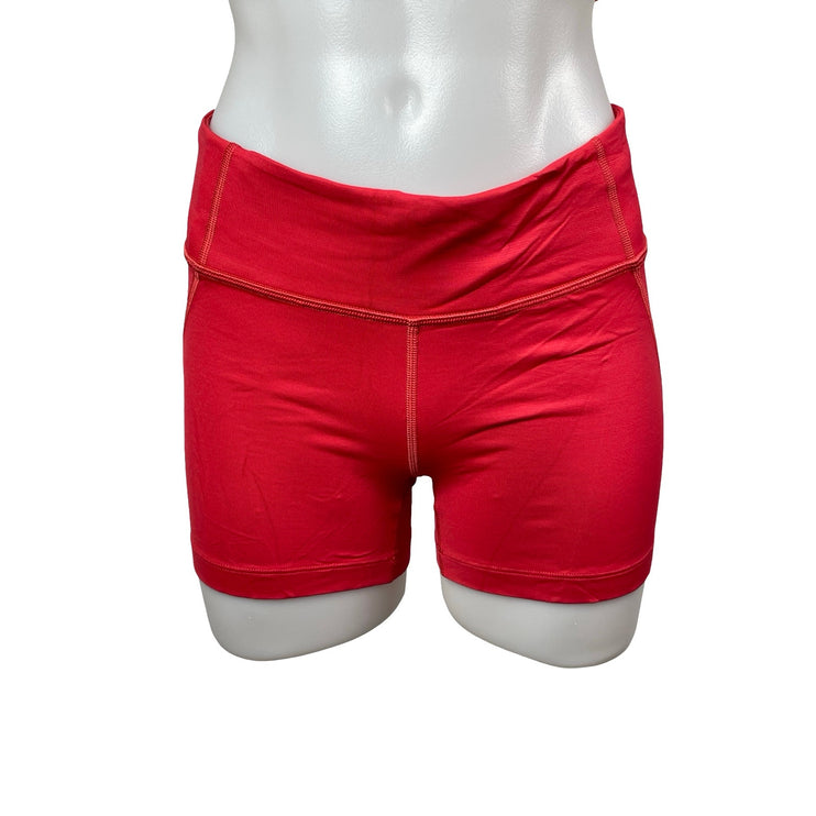 Outdoor Voices Women's Red Mid Rise Yoga Running Athletic Biker Shorts Size S