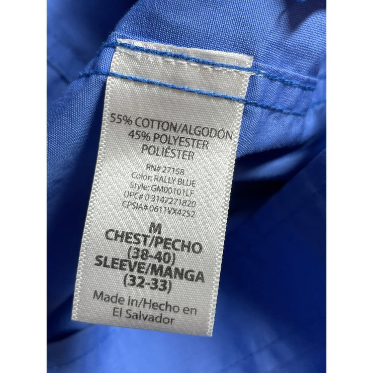 George Men's Blue Long Sleeve Chest Pocket Casual Button Down Shirt Top Size M