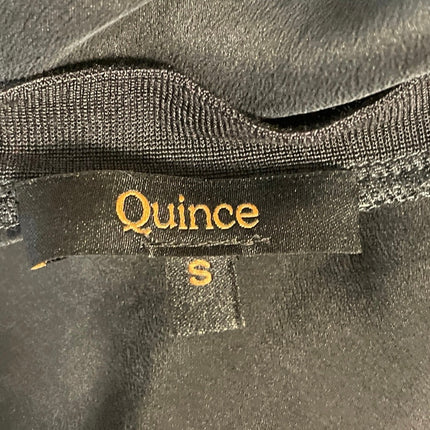 Quince Women's Black 100% Silk Short Sleeve Tee Straight Pants 2 Pc Set Size S