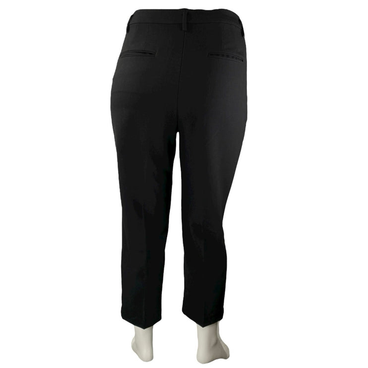 Ann Taylor Women's Black High Waisted Pleated Straight Trousers Pants Size 12