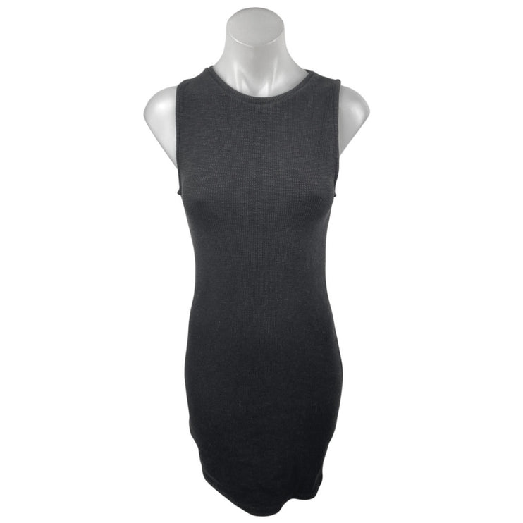 Zara Women's Black Sleeveless Stretch Knit Mini Bodycon Sweater Tank Dress Sz M