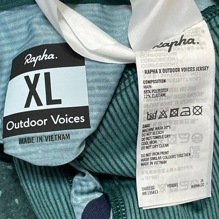 Outdoor Voices Rapha Green Short Sleeve Activewear Jersey Cycling T-shirt Top XL