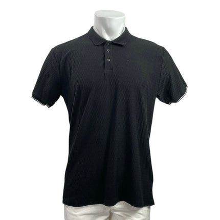 Denim & Flower Ricky Singh Men's Black Short Sleeve Collared Polo Shirt Top Sz M
