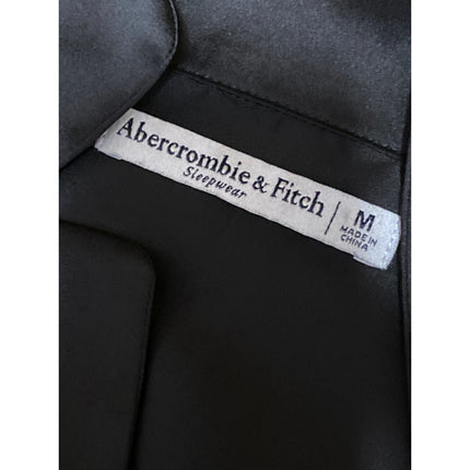 Abercrombie & Fitch Black Satin Button Down Lomg Sleeve Sleepwear Pajama Top M