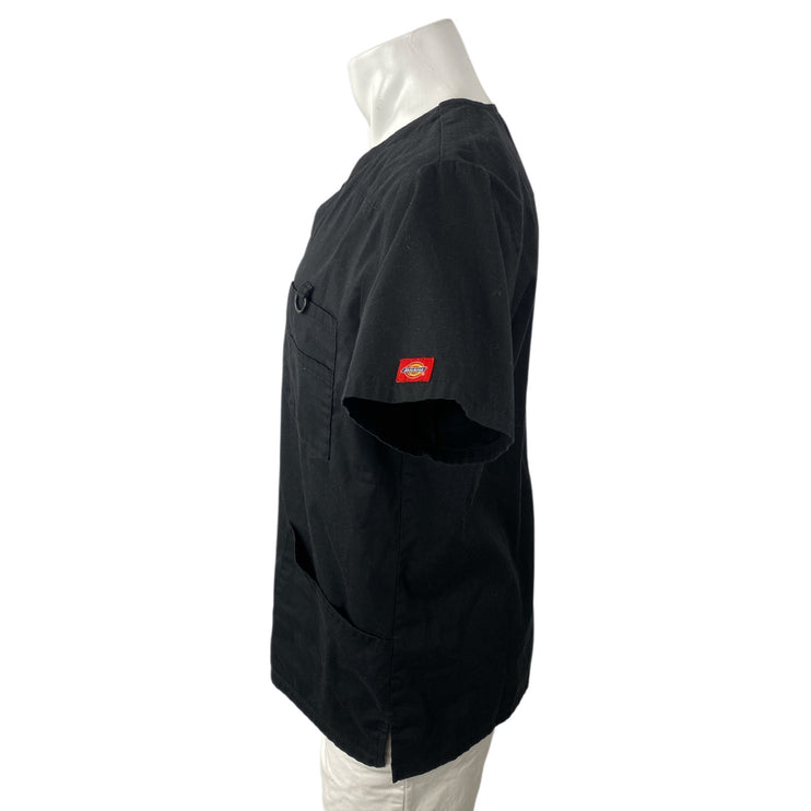 Dickies Men's Black V Neck Short Sleeve Pants Medical Nurse Scrub Set Size M