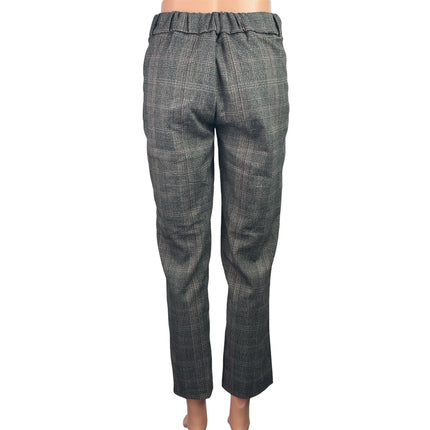 Vero Moda Womens Gray Plaid Checkered Mid Rise Straight Leg Trousers Pants Sz S