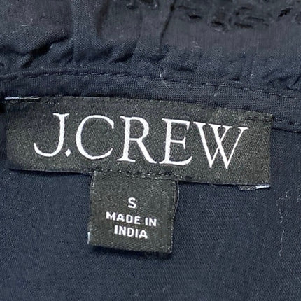 J.Crew Women's Black Ruffle Long Sleeve Button Down Shirt Blouse Top Size S