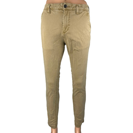 Aeropostale Men's Beige Khaki Mid Rise Skinny Trousers Chino Pants Size 30x32