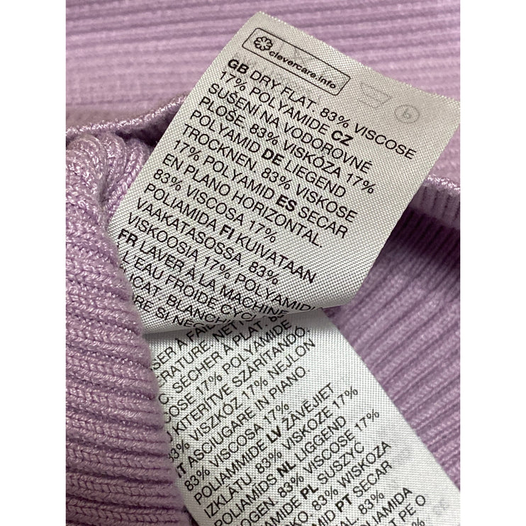 & Other Stories Women's Purple Lilac Ribbed Knit Long Sleeve Full Zip Sweater XS