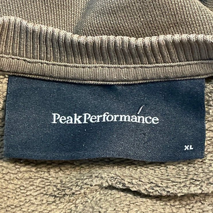 Peak Performance Men's Brown Fleece Embroidered Logo Long Sleeve Sweater Top XL
