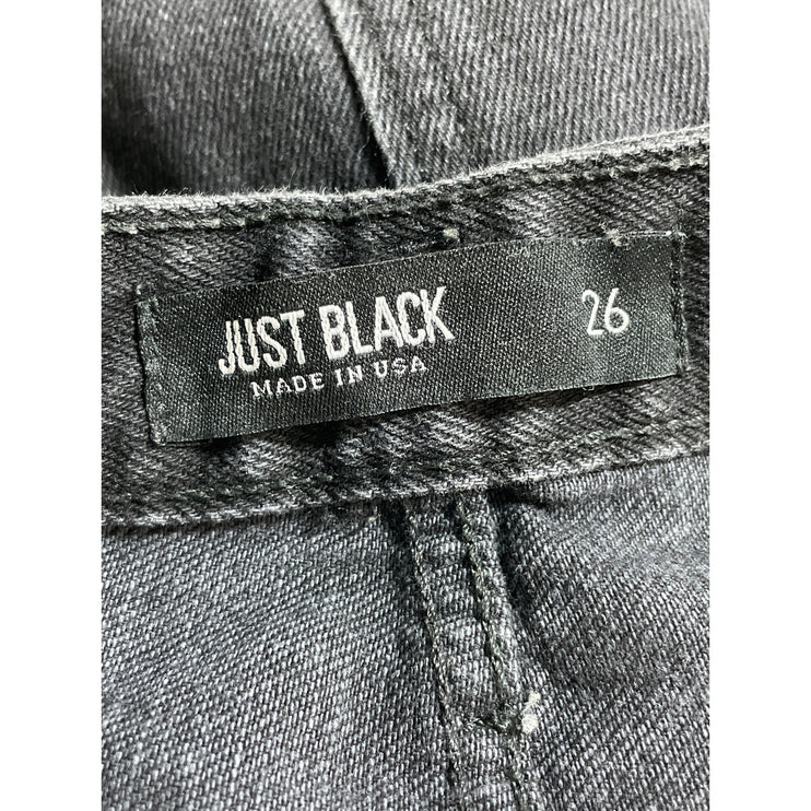 Just Black Denim Women's Distressed High Waisted Straight Denim Jeans Pants 26