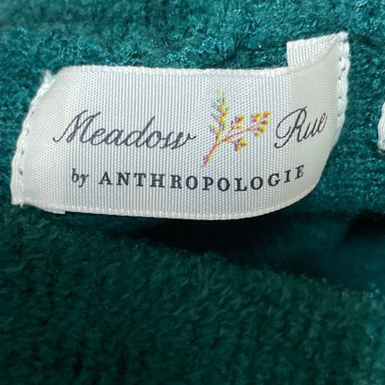 Anthropologie Meadow Rue Green Sweater Knit Pleated Mini Skater A-Line Skirt M