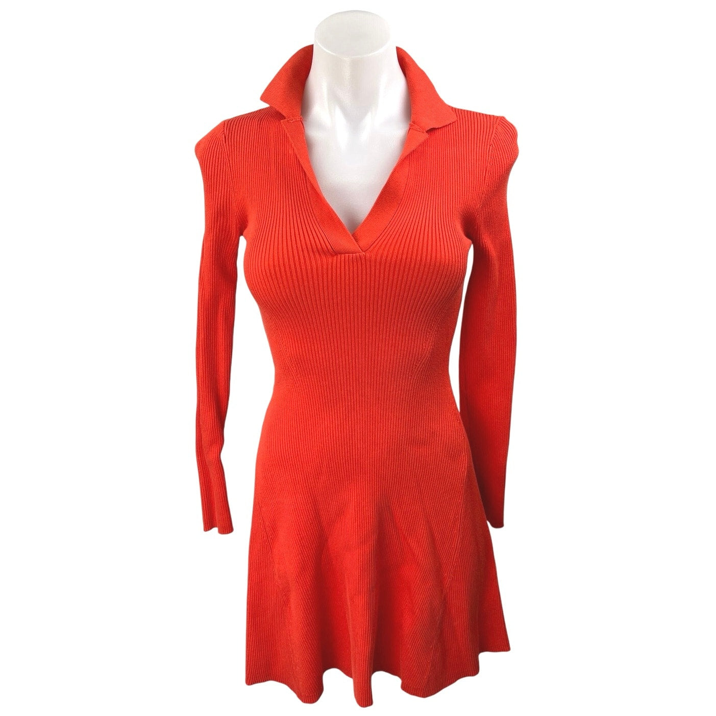 knee length dresses for ladies Zara Red Orange Rib Knit V-neck Long Sleeve Collar Mini Polo Sweater Dress Sz S knee length dresses for ladies Zara Red Orange Rib Knit V-neck Long Sleeve Collar Mini Polo Sweater Dress Sz S