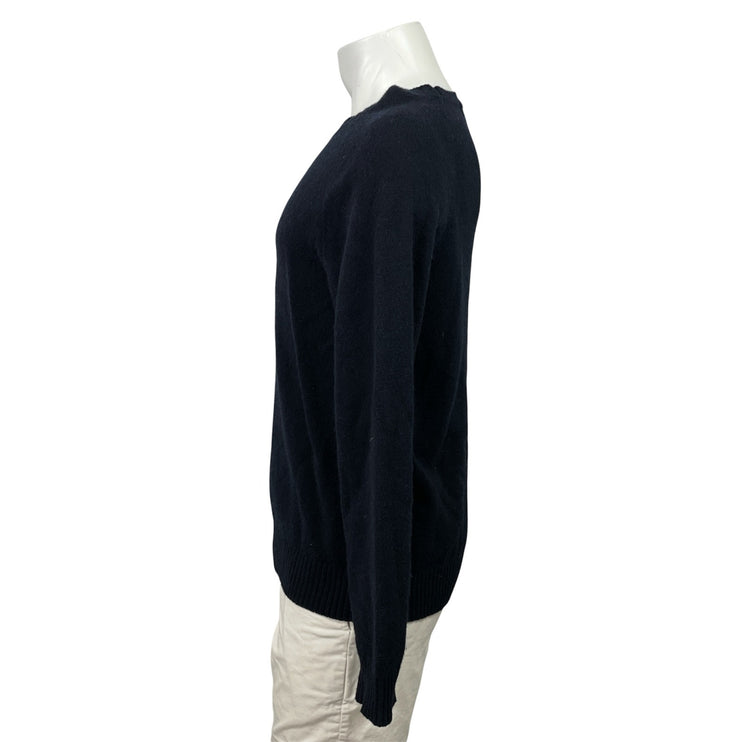 Uniqlo 100% Wool Men's Blue Knitted Long Sleeve Crew Neck Sweatshirt Sweater M