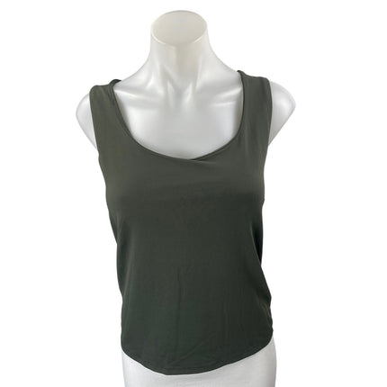 Zara Women's Olive Green Sleeveless Scoop Neck Casual Cami Crop Tank Top Size L