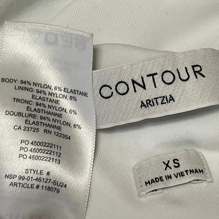Aritzia Contour Women's White Sleeveless Ribbed Tie Halter Neck Tank Top Size XS