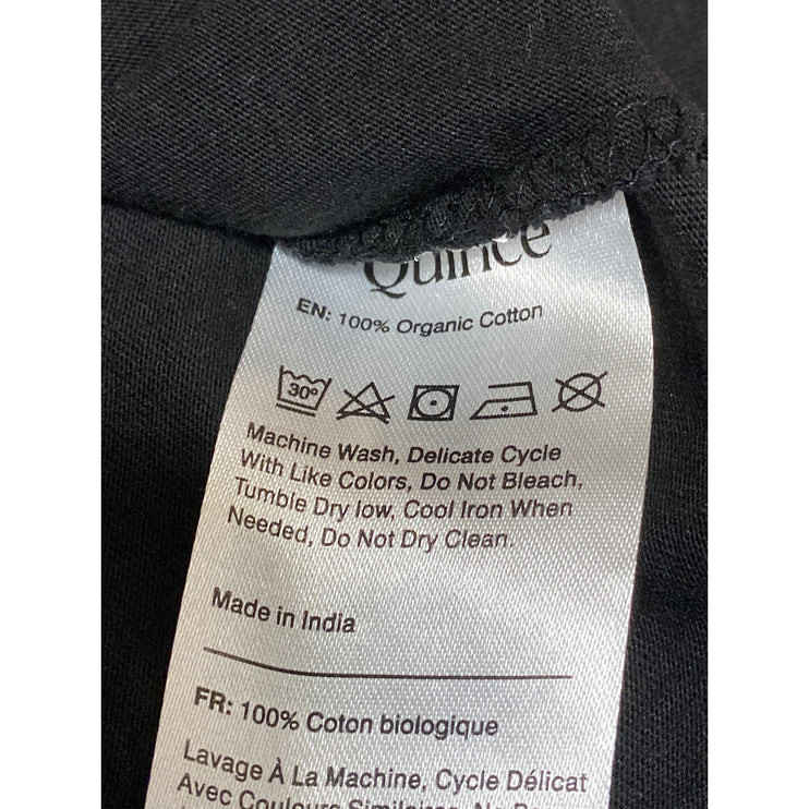 Quince Women's Black Short Sleeve Basic Casual Crew Neck T Shirt Tee Top Size M
