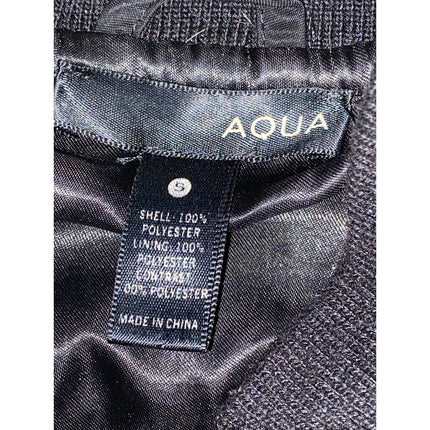 Aqua Women's Black Quilted Full Zip Ruched Long Sleeve Bomber Coat Jacket Size S