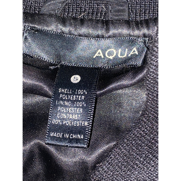 Aqua Women's Black Quilted Full Zip Ruched Long Sleeve Bomber Coat Jacket Size S
