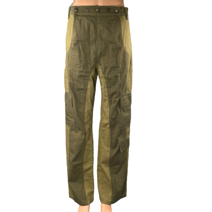 Zara Green Colorblock High Waisted Military Cargo Wide Leg Baggy Pants Size 4