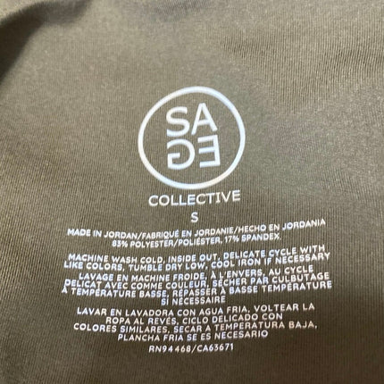 Sage Collective Green Sleeveless Activewear Sports Bra & Biker Shorts 2pc Set XS