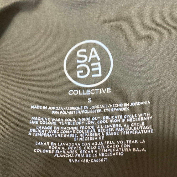 Sage Collective Green Sleeveless Activewear Sports Bra & Biker Shorts 2pc Set XS