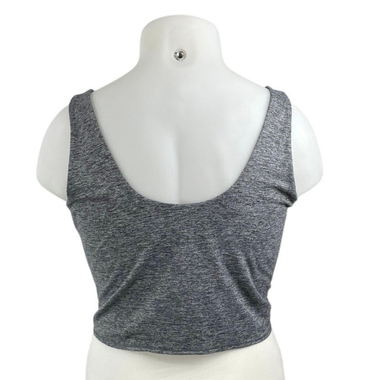 GapFit Women's Dark Gray Heather Sleeveless Square Neck Tank Crop Top Size XXL