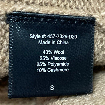 Jenni Kayne Women's Tan Wool Cashmere Crew Long Sleeve Knit Sweater Top Size S