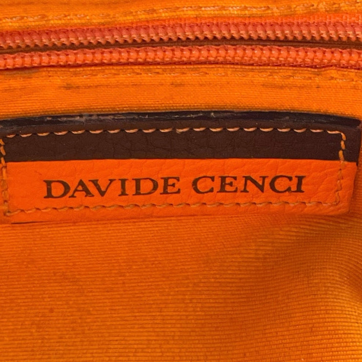 Davide Cenci Womens Brown Suede Leather Flap Front Hobo Shoulder Bag Handbag