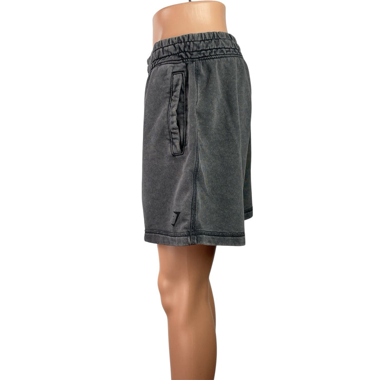 Gymshark Heritage 5" Mens Black Washed Elastic Waist Activewear Gym Shorts Sz M