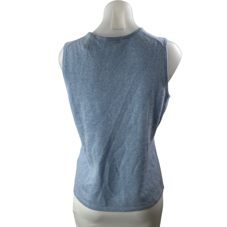 Lord & Taylor Two Ply Cashmere Women's Light Blue Sleeveless Sweater Tank Top L