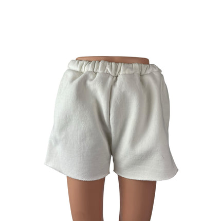 Vintage Havana Women's White Fleece Wide Leg Lounge Athletic Sweat Shorts Sz XS