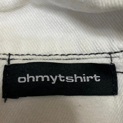 Oh My T Shirt Women's White Long Sleeve Cutoff Crop Denim Jean Jacket Size S