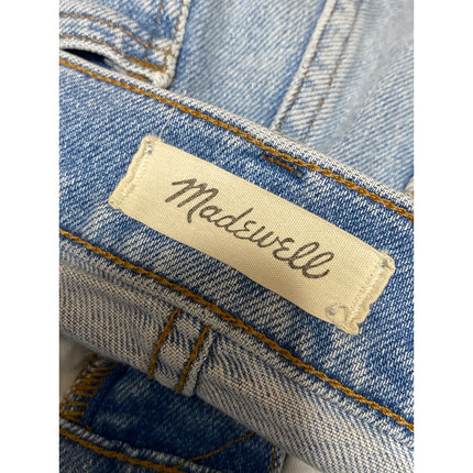 Madewell Womens Light Wash Distressed High Waisted Straight Denim Jeans Pants 30