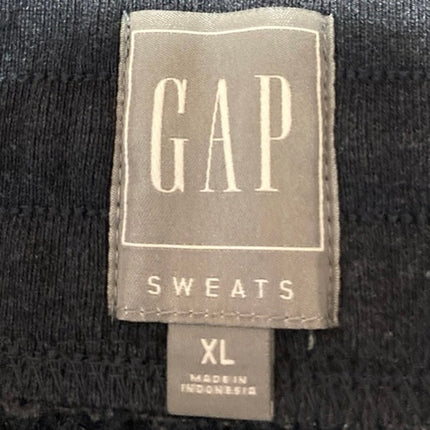 GAP Sweats Black Rib Knit Tapered High Waist Drawstring Trousers Jogger Pants XL