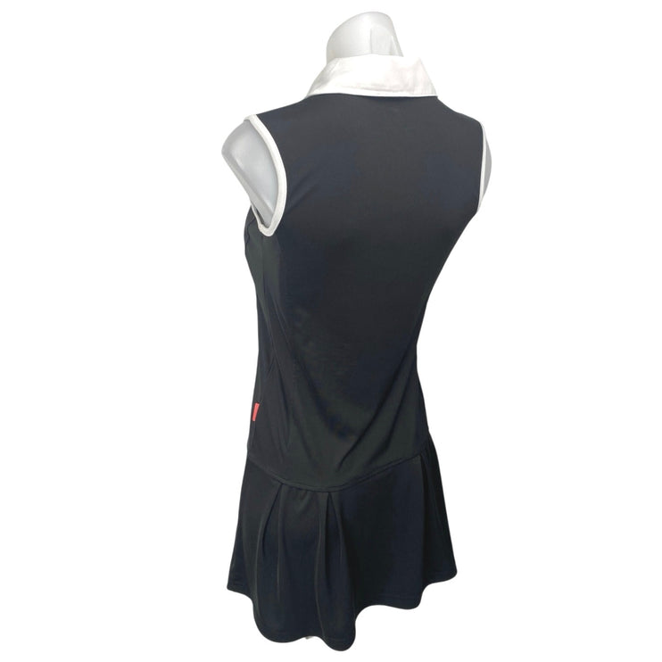 Limited Sports Black White Sleeveless Polo Tennis Gold Athletic Mini Dress Sz S