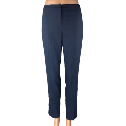T Tahari Women's Navy Blue Mid Rise Tapered Leg Trousers Dress Pants Size 4