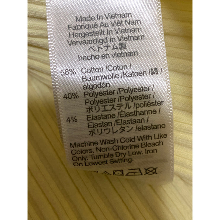 NEW Madewell Women's Yellow Plisse Sleeveless Pleated Tank Blouse Top Size M