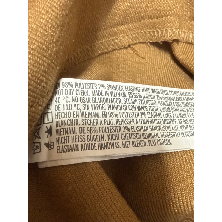 Forever 21 Women's Tan High Rise Pleated Straight Leg Trousers Pants Size S