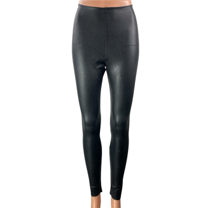 Commando Perfect Control Womens Black Faux Leather High Rise Leggings Pants Sz S