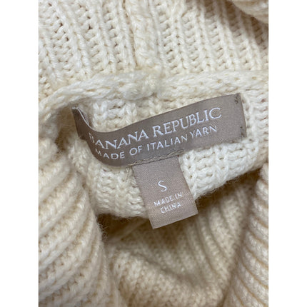 Banana Republic Cream Merino Wool Turtleneck Long Sleeve Knit Sweater Top Size S