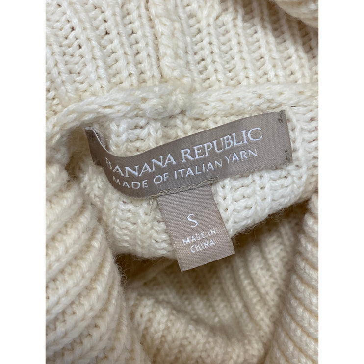 Banana Republic Cream Merino Wool Turtleneck Long Sleeve Knit Sweater Top Size S