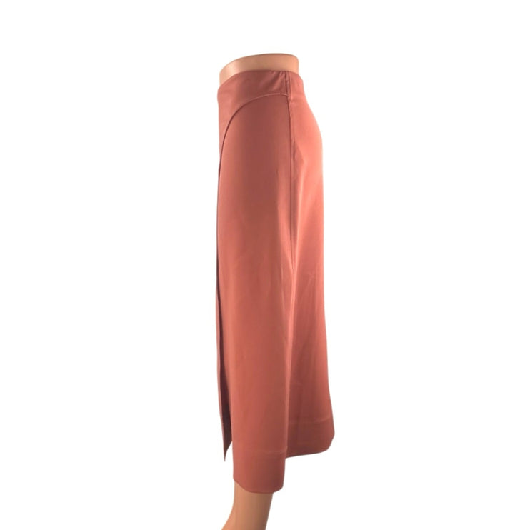 Arket Women's Coral High Waist Front Slit Career Zip Straight Midi Skirt Size 4