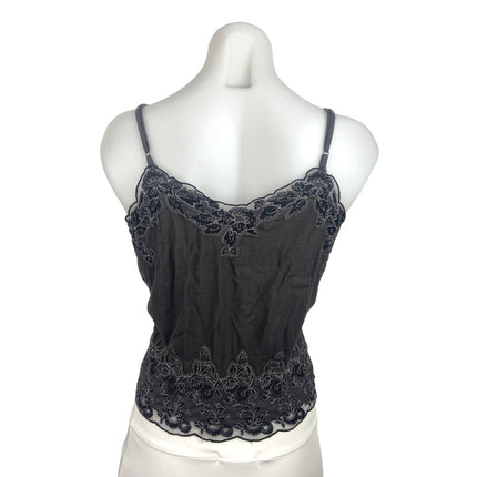 American Eagle Outfitters Black Lace Trim Floral V Neck Cami Tank Top Size S