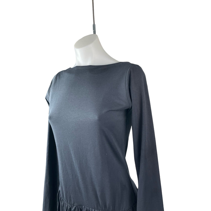 Abercrombie & Fitch Black Long Sleeve Open Back Fit & Flare Mini Dress Size M