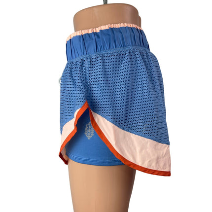 Free People FP Movement Run For The Hills Blue High Rise Athletic Shorts Size M