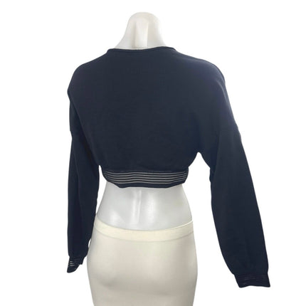 Polo Garage Long Sleeve Crew Neck Crop Yoga Athletic Activewear Sweatshirt Top 2