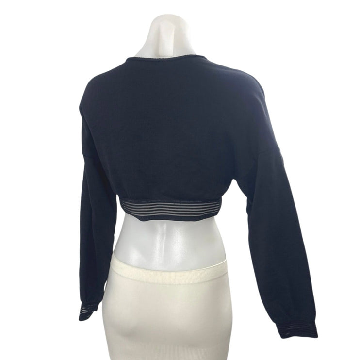 Polo Garage Long Sleeve Crew Neck Crop Yoga Athletic Activewear Sweatshirt Top 2